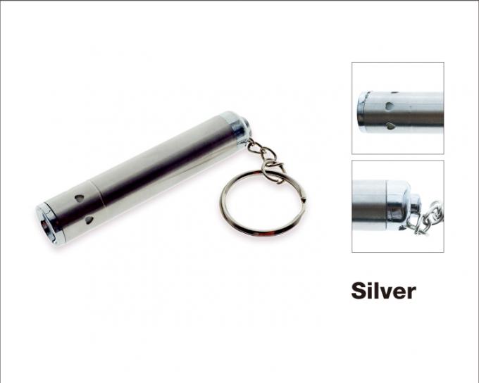 l'anello inossidabile del pulsante s della coda della luce UV 3xLR44 (AG13) dell'argento dello stell di forma del tubo ha condotto la luce del keychain per il premio di promozione del regalo così