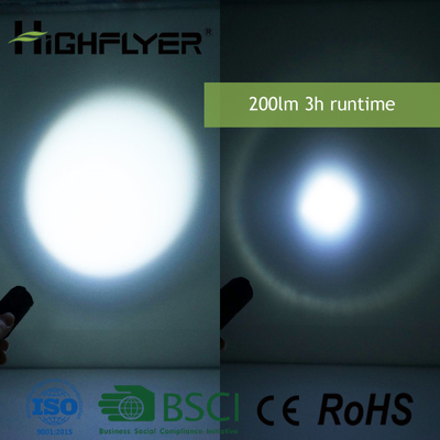 La messa a fuoco della tasca ha condotto la torcia elettrica, la torcia elettrica ad alta intensità 200LM di 3W LED