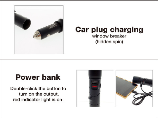 Multifunctinal 3 in 1 torcia elettrica di emergenza, torcia elettrica ricaricabile di emergenza di USB