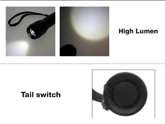 Torcia elettrica antiscivolo di EDC LED luminosità d'altezza 500 lumi 5W potenza di uscita