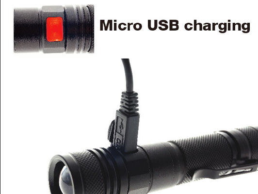 Incandescenza ricaricabile portatile del compatto della torcia elettrica di EDC LED con il micro carico di USB