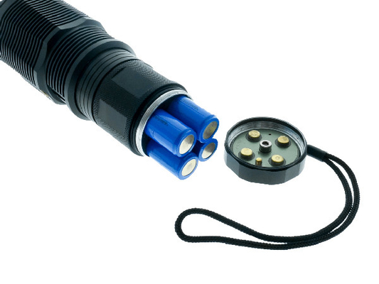 Una torcia principale più luminosa di 4 x 18650 treppiedi, torcia elettrica principale tattica ricaricabile