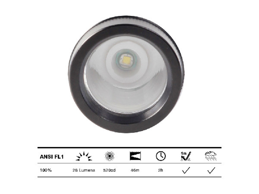 Distanza impermeabile del fascio di alta luminosità 46m di colore della torcia elettrica nera del Aaa Keychain